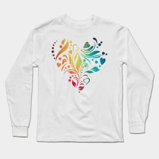 Rainbow heart flower Long Sleeve T-Shirt